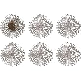 Chilewich Bloom Coasters Set of 6, Round Decorative Drink Coasters | Indoor/Outdoor Tabletop Accent, Gunmetal