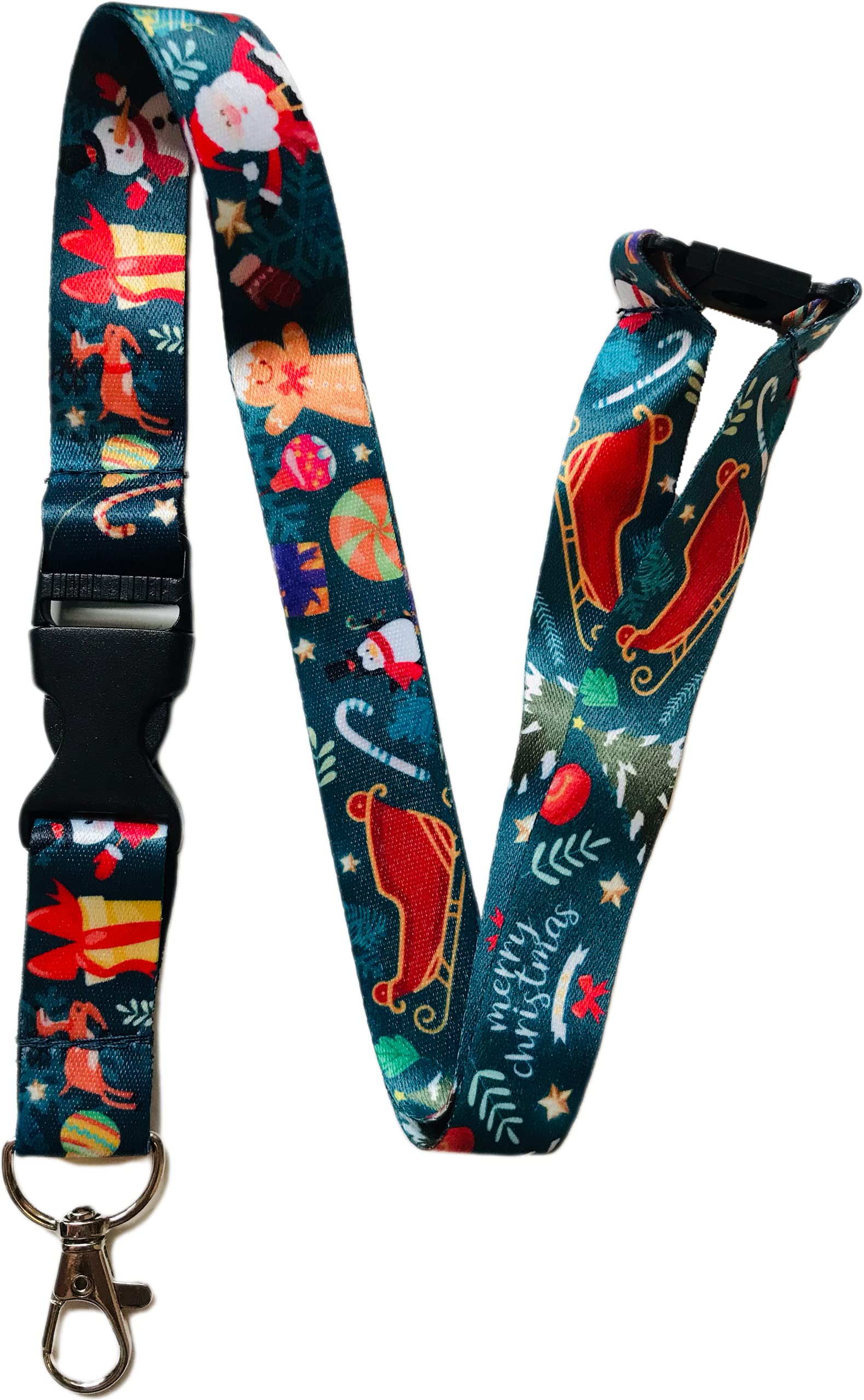 PAC Supplies Global Festive Christmas Gingerbread Man Lanyard With Detachable Buckle Clip & Safety Breakaway