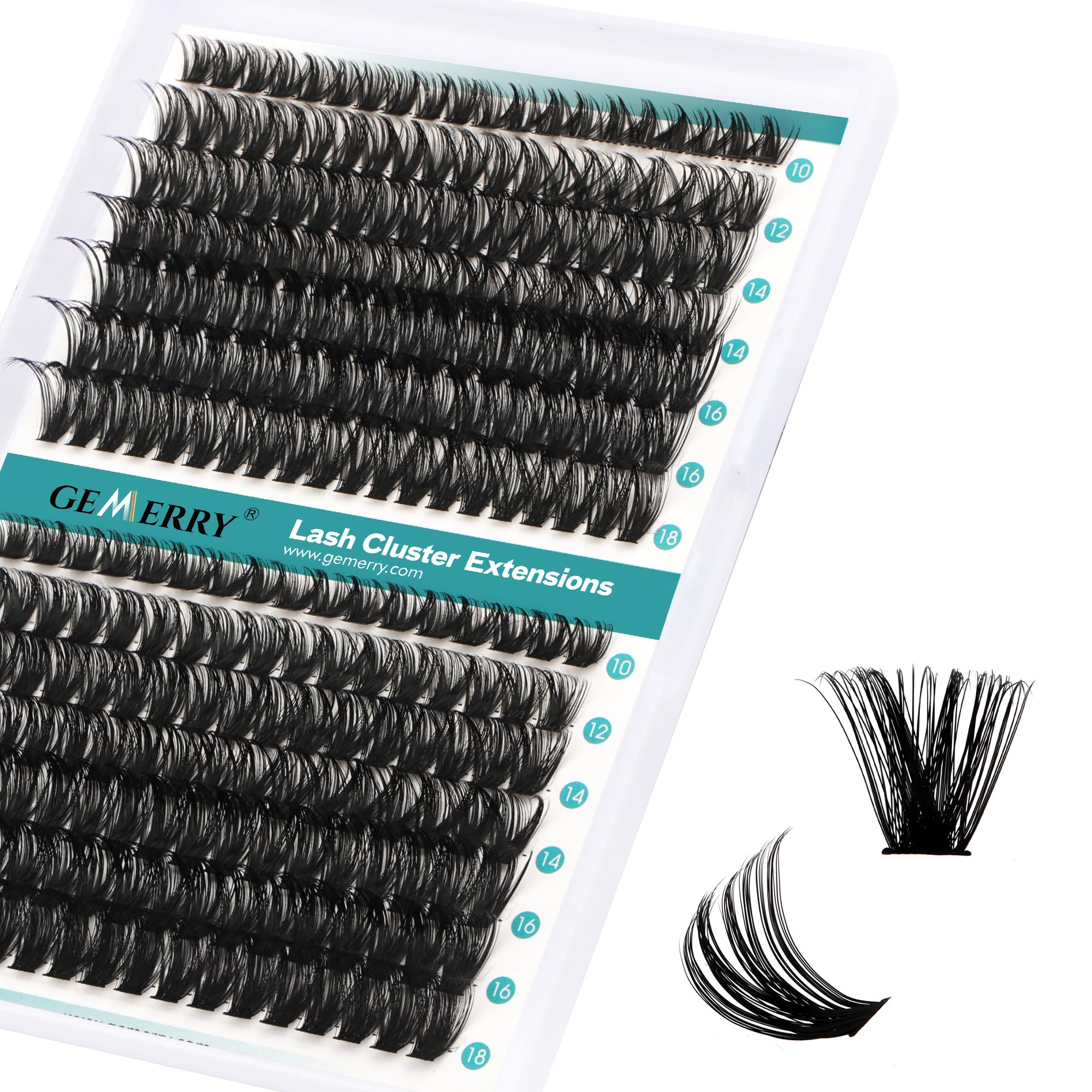 GEMERRY Individual Eyelashes 60D+80D Curl Cluster Lashes Natural Eyelash Extension 280pcs Mixed Tray Reusable Handmade Home Application (60D+80D-0.07D-10-18MIX) — image 1