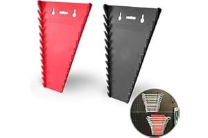 C&T 2 Pack Magnetic Wrench Organizer,Magnetic Wrench Holder, SAE and Metric,Premium Quality Wrench rack,1/4" - 1/16", 6mm-24mm