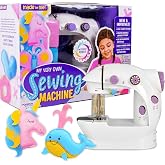 Made By Me My Very Own Sewing Machine for Beginner, Portable Battery Powered First Sewing Machine for Kids Ages 8+, Includes Fabric, Thread, Measuring Tape, &amp; Stuffing,