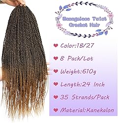 MOSINA Senegalese Twist Crochet Hair,24 Inch Ombre