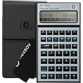 HP 17bII+ Financial Calculator &ndash; 250+ Professional Functions for Business, Finance &amp; Accounting &ndash; RPN, Algebraic Entry, College Math Solver, 2-Line Display, 28KB Memory &ndash; Includes Case, Cleaning Cloth