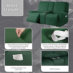 ULTICOR Squared Jacquard Design Reclining Loveseat