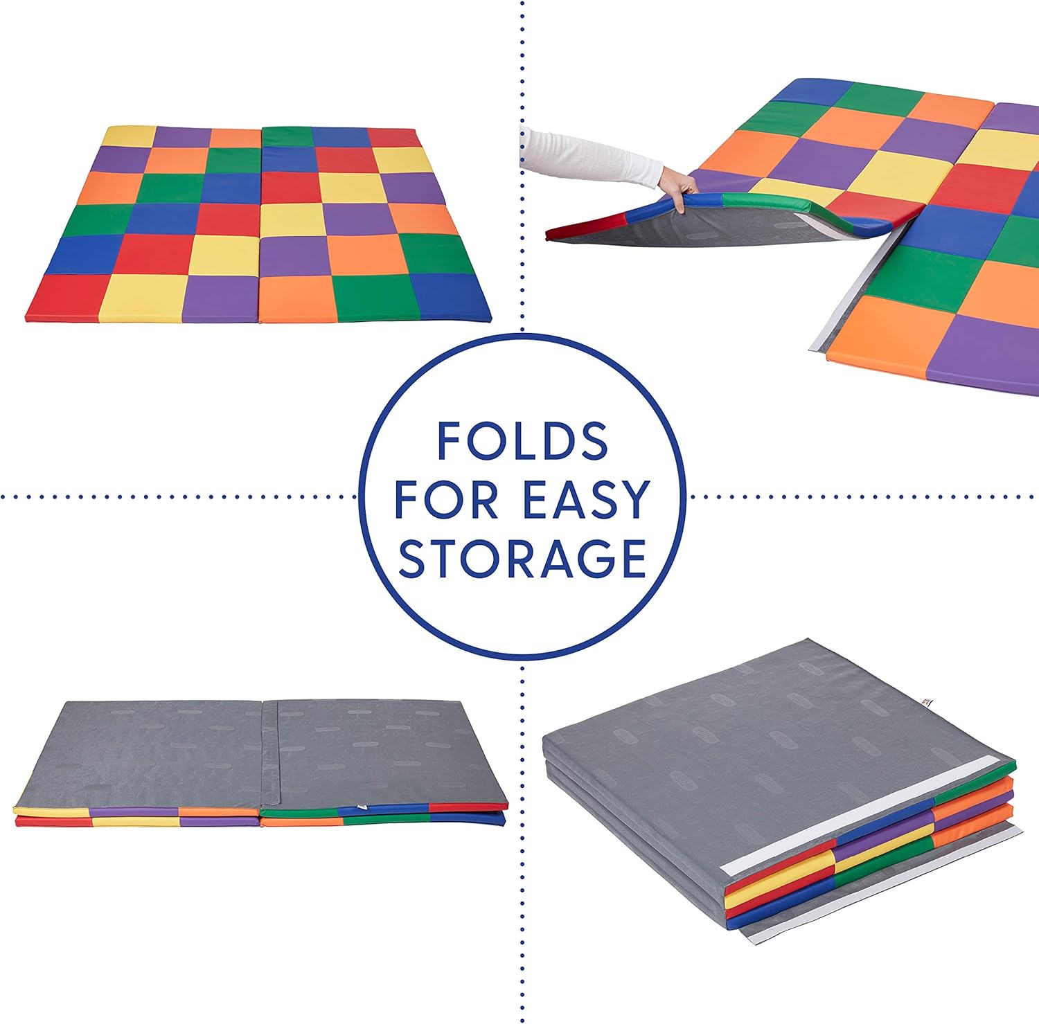ECR4Kids Softzone Patchwork Toddler Foam Play Mat, 58-Inch Square, Floor Mats For Tummy Time, Colorful Baby Play Mat, Soft Floor Mat for School Or Daycare, Baby Play Mat, Padded Rug, Primary Colors: Industrial & Scientific