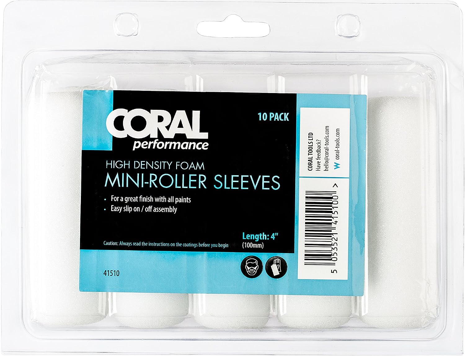 Coral 41510 Foam Coater Paint Mini Roller Cover with a High Density Foam Sleeve Material 4 inch 10 Piece Pack Set - Image 4