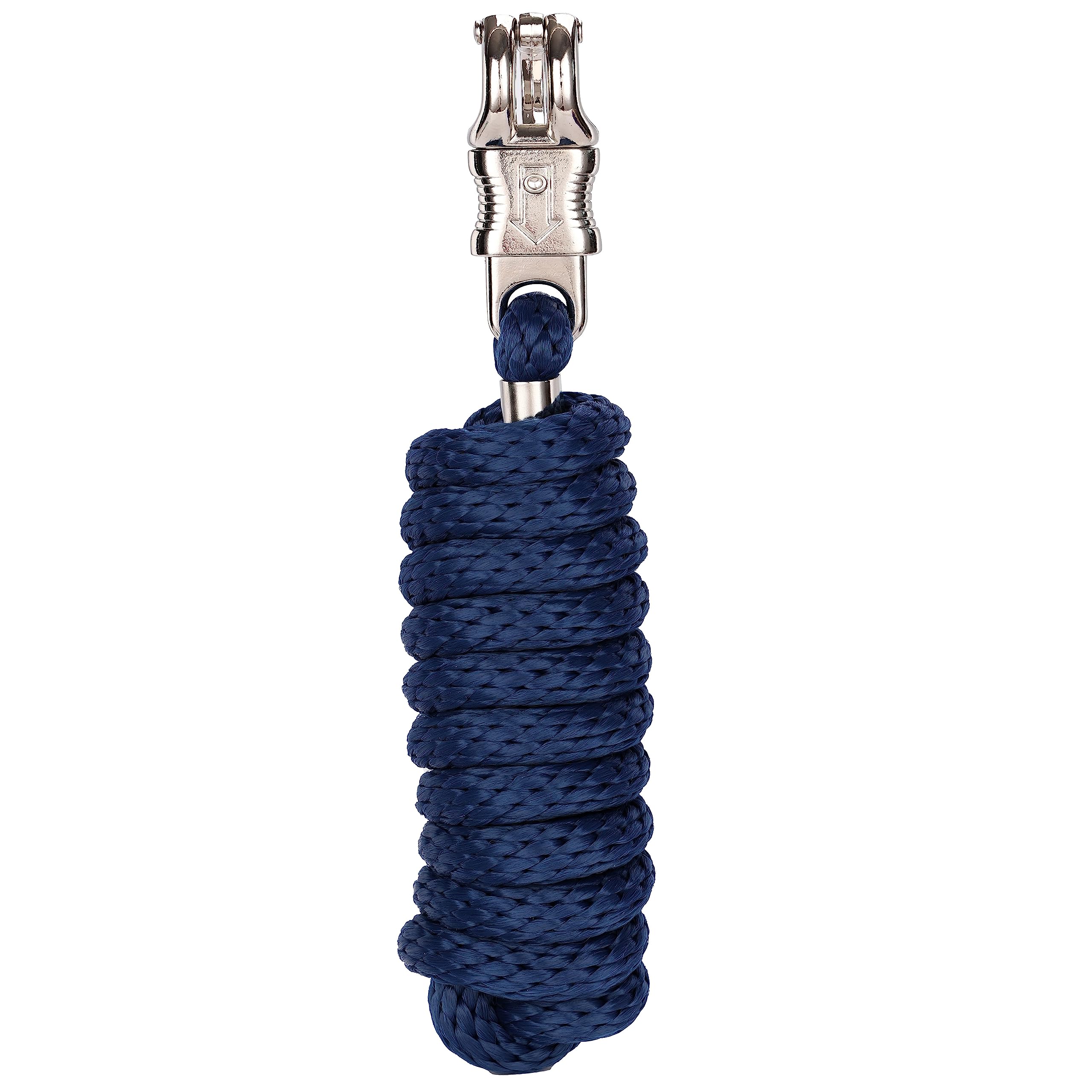 Merauno Horse Lead Rope - 200 cm, Navy Blue, Rose Pattern with Panic Hook