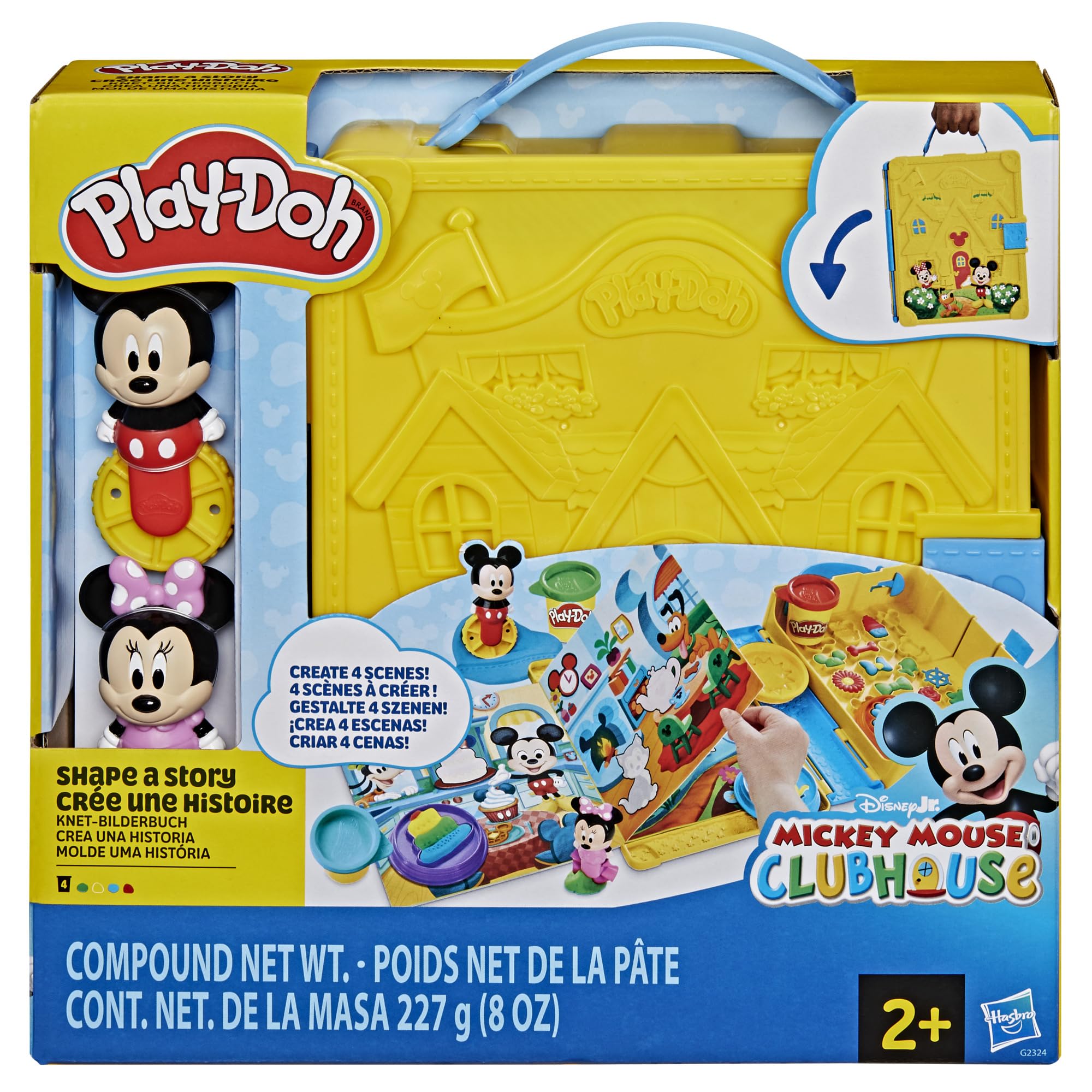 Play-Doh Disney Junior Mickey Mouse Clubhouse, Shape a Story Playset, Storage & Travel, Arts & Crafts Preschool Toys for Kids 2+