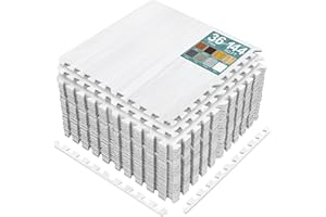 Sorbus 144 Sq. Ft. Wood Grain Floor Tiles Foam Mat EVA Interlocking Mats Tile 3/8-Inch Thick Flooring Wood Puzzle Exercise Ma