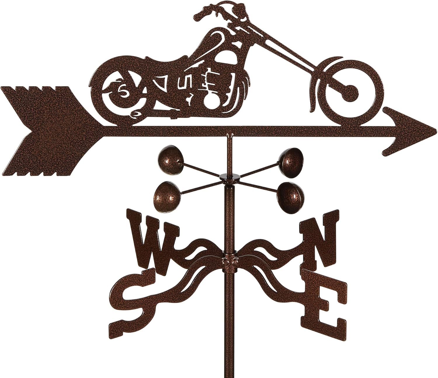 Weathervanes - EZ Vane Steel Chopper Motorcycle Weathervane 80” Height, Includes Metal Garden Mount, Wind Cups & Brackets | Hand-Crafted and Family-Owned, Made in The USA with Triple Powder Coating, Limited