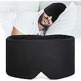 FRESHME Sleep Mask Blackout - Handmade Cotton Sleep Mask for Women Men Eye Mask for Sleeping Black Soft Eye Cover for Sleepin