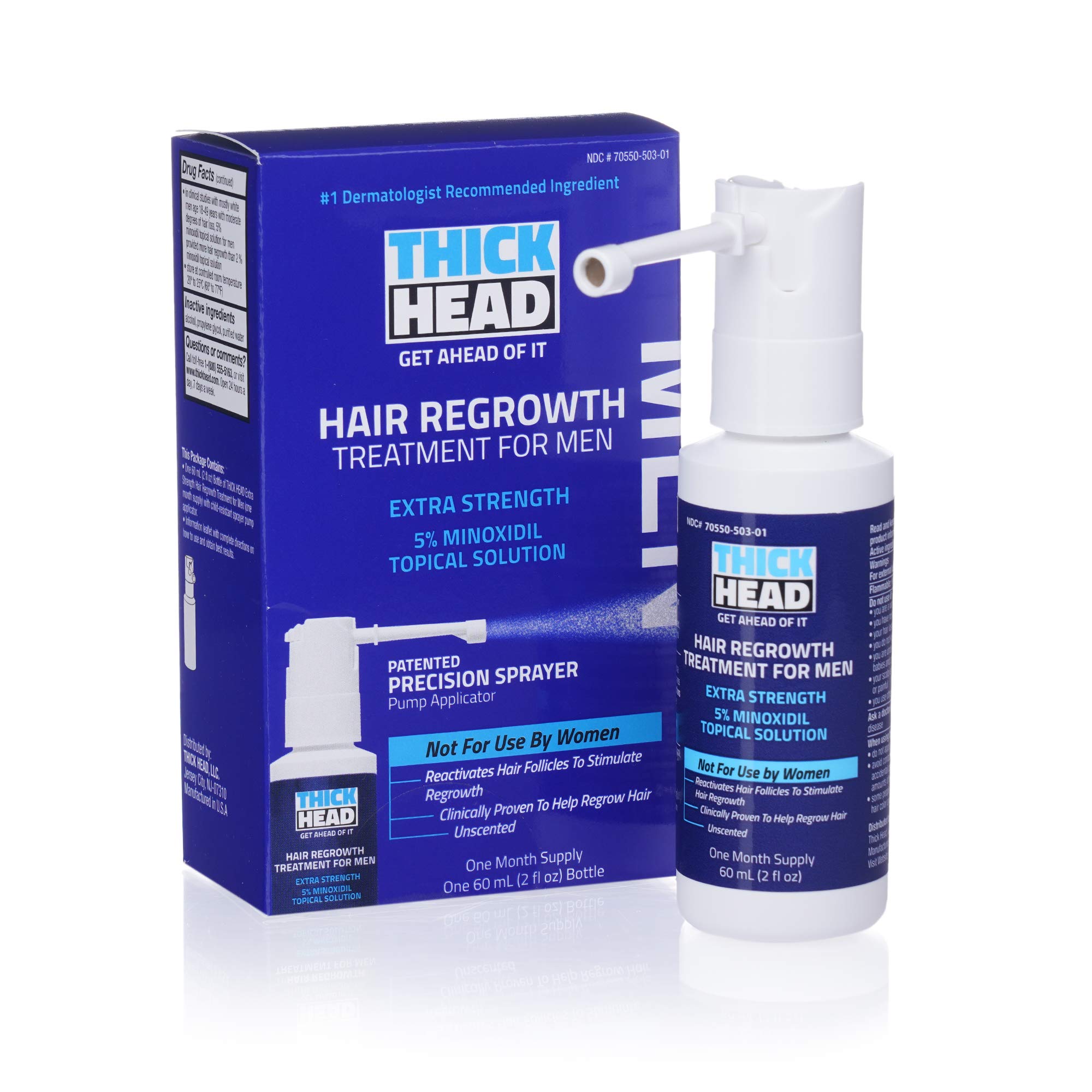 Buy THICK HEAD Hair Regrowth for Men, Extra Strength 5 Minoxidil, 2