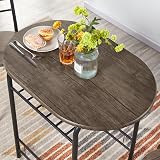 Yaheetech 3 Piece Dining Table & Chairs Set Compact with Storage Shelf view 6