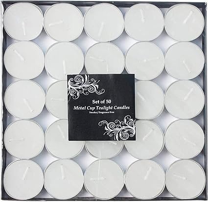 BELLA TOES Wax Tealight Candles with 3 Hours Burning (Set of 100, Unscented)