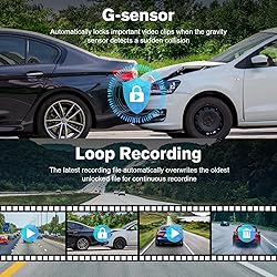 NICEWIN Dash Cam Front and Rear - 4K Ultra HD Dual