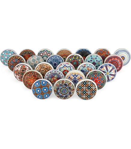 Indian Haat Bazaar Multicolor Assorted Cabinet Knobs - Set Of 30 Pcs - View #2
