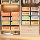 BTGGG 4 Pack Wardrobe Storage Organiser Mix Colors Stackable Drawers view 8