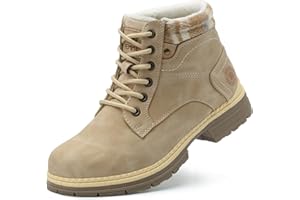 ANJOUFEMME Womens Hiking Snow Winter Boots - Outdoor Waterproof Lightweight Ankle Boots for Women Work Backpacking Boots FNW110-FNW08-BEIGE-6