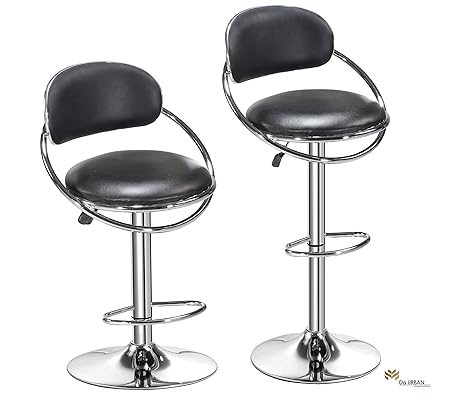 Da URBAN Oster Height Adjustable Bar Stool Chair (Black) (Set of 2)