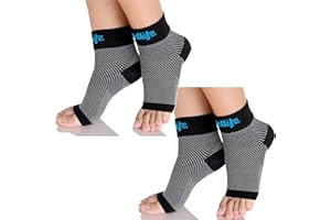 Dowellife Plantar Fasciitis Socks, Ankle Brace Compression Support Sleeves & Arch Support, Foot Compression Sleeves, Ease Swelling, Achilles Tendonitis, Heel Spurs for Men Women (Black 2 Pairs, Large)