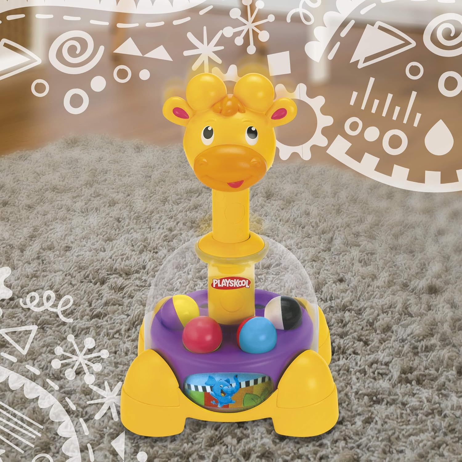 giraffe ball popper toy