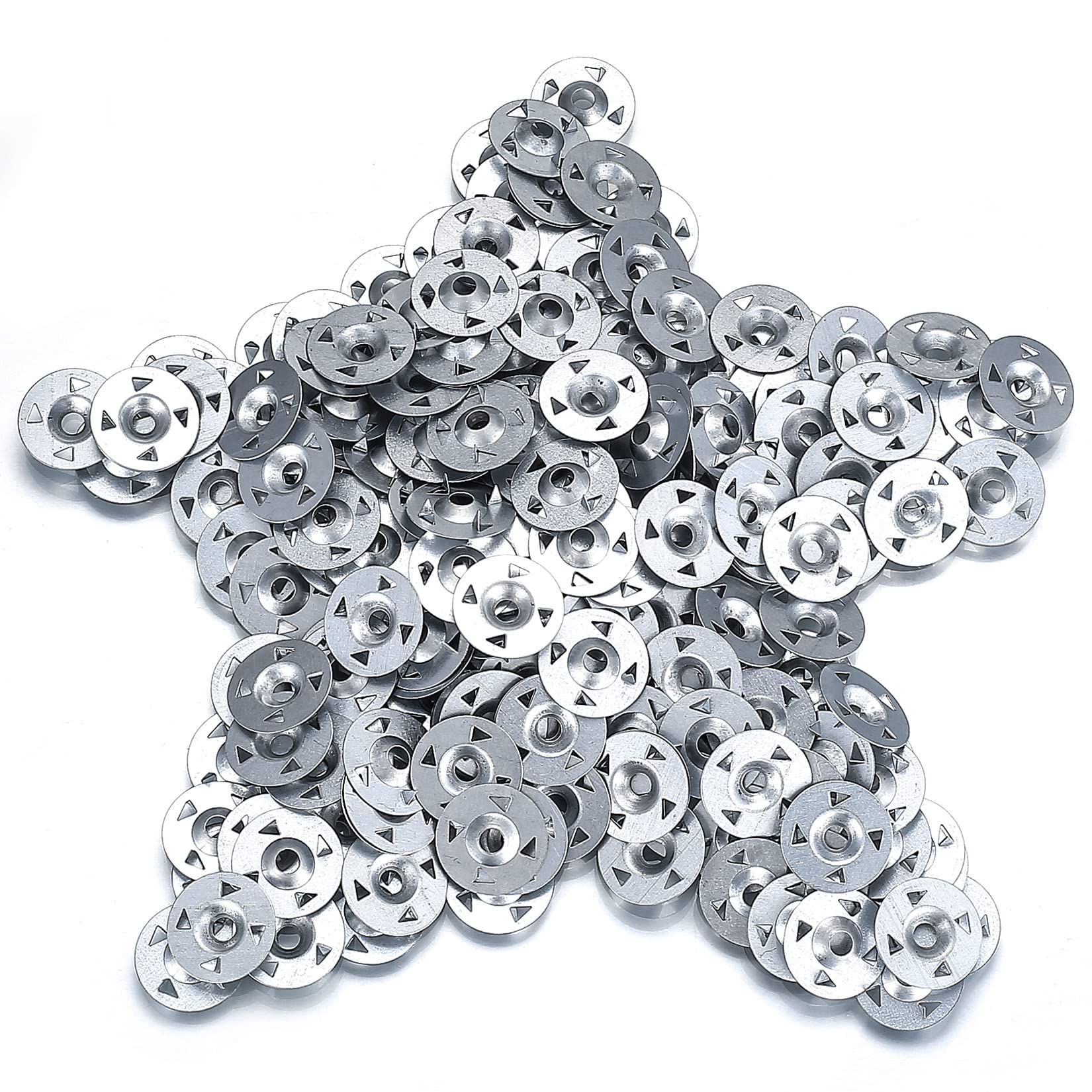 220 Pieces Easy Fix Washers, 35mm Diameter Galvanised Steel Fixing Washers for Insulation Thermoboard Backer Boards (220, Claw washer)
