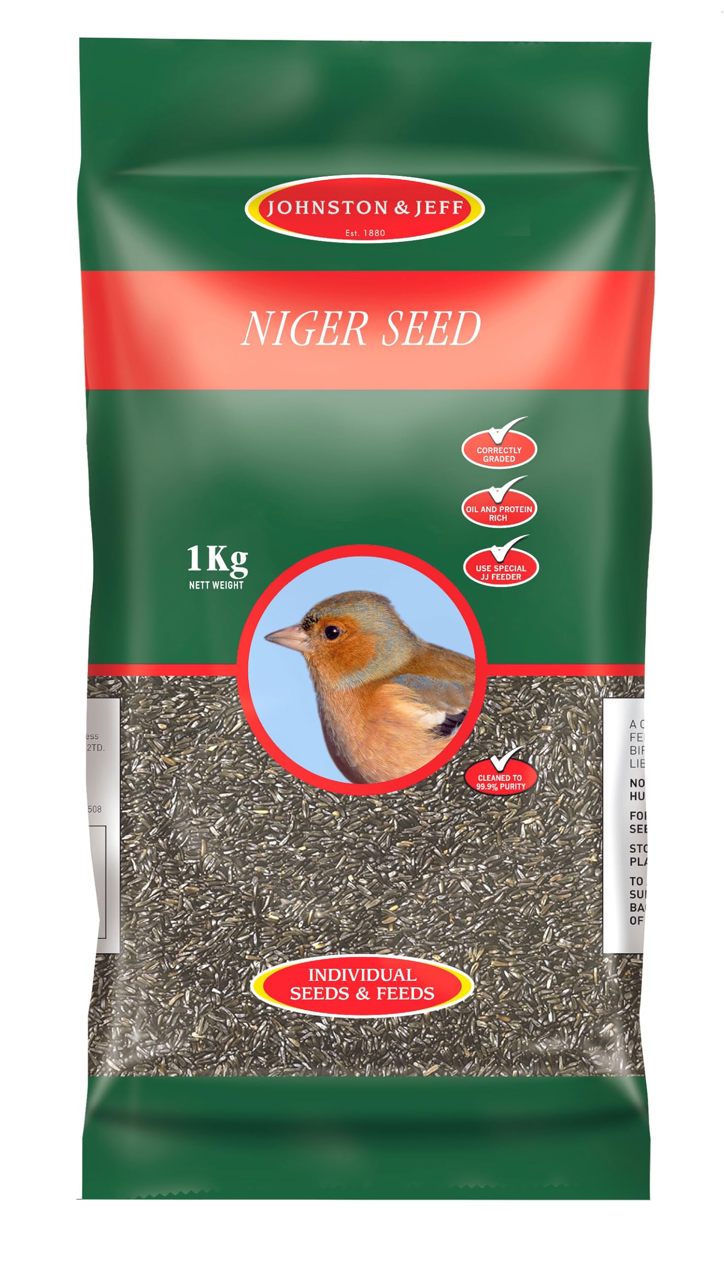 Johnston & Jeff 1kg Niger Seed Premium Wild Bird Food Wildlife