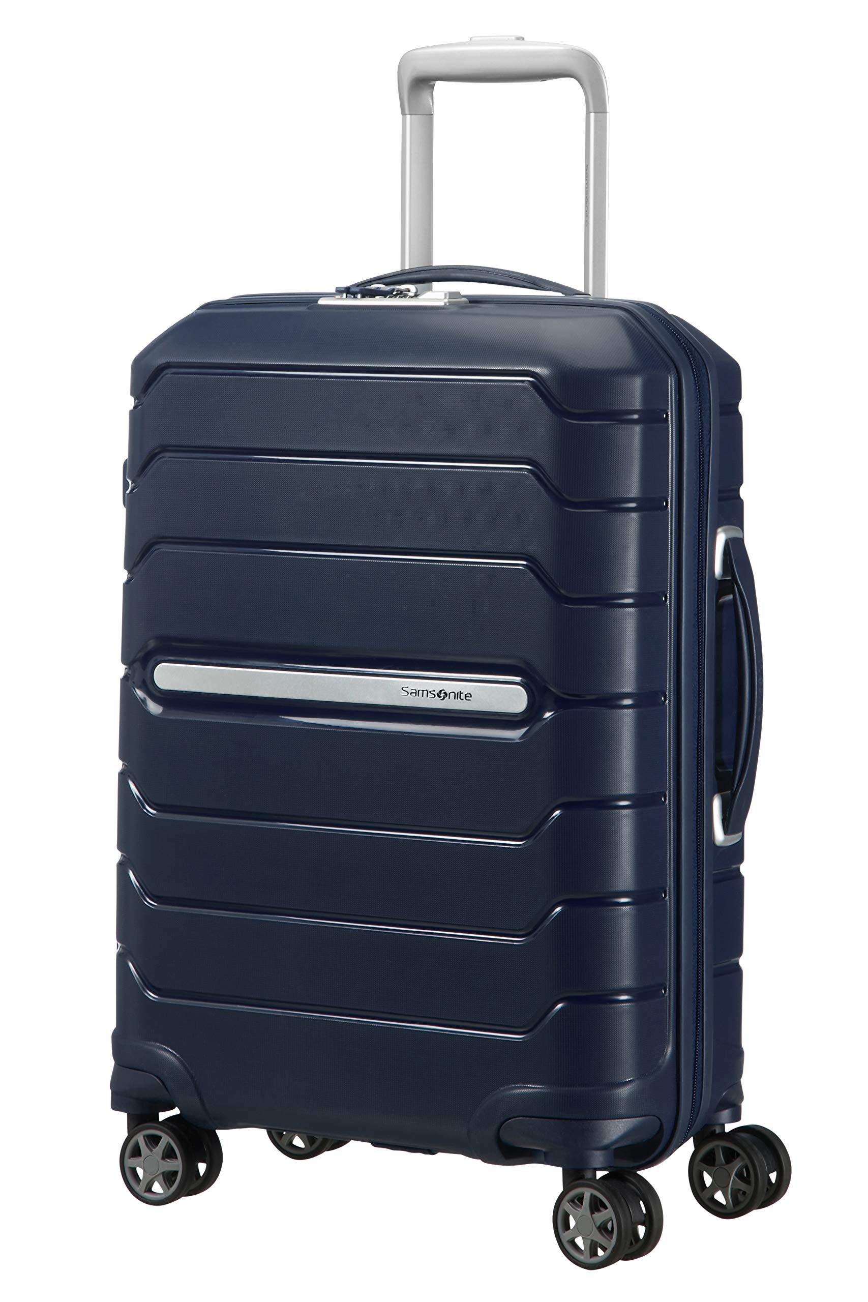 Samsonite Flux - Spinner S, Expandable Hand Luggage, 55 cm, 37/44 L, Navy Blue (Navy Blue)