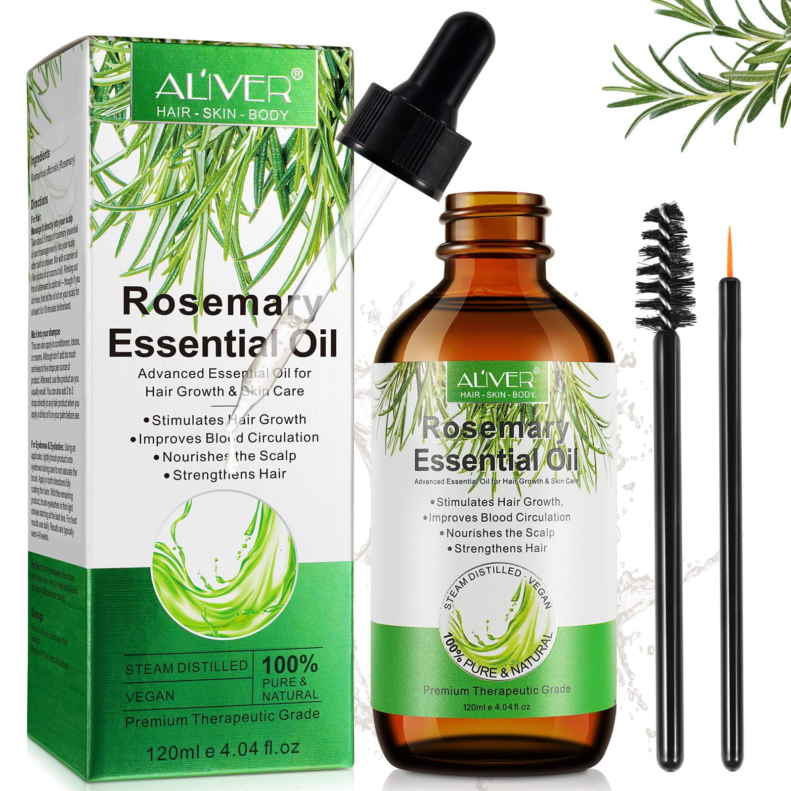 Rosemary Oil For Hair Growth 120ml, Rosemary Oil Pure Organic, Improve Hair Loss & Promote Hair Growth, Rosemary Hair Oil For Men Women