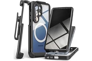 Encased for Samsung Galaxy S26 Ultra Privacy Case with Belt Clip Holster - 360° Full-Body Protection with Built-in Privacy Sc