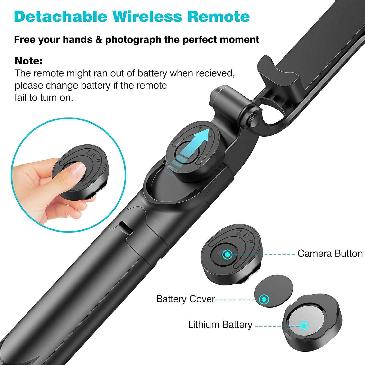 Selfie Stick, Extendable Selfie Stick Tripod with Detachable Wireless Remote and Tripod Stand Selfie Stick for iPhone X/iPhone 8/8 Plus/iPhone 7/7 Plus, Galaxy S9/S9 Plus/S8/S8 Plus/Note8,Huawei,More: Camera & Photo