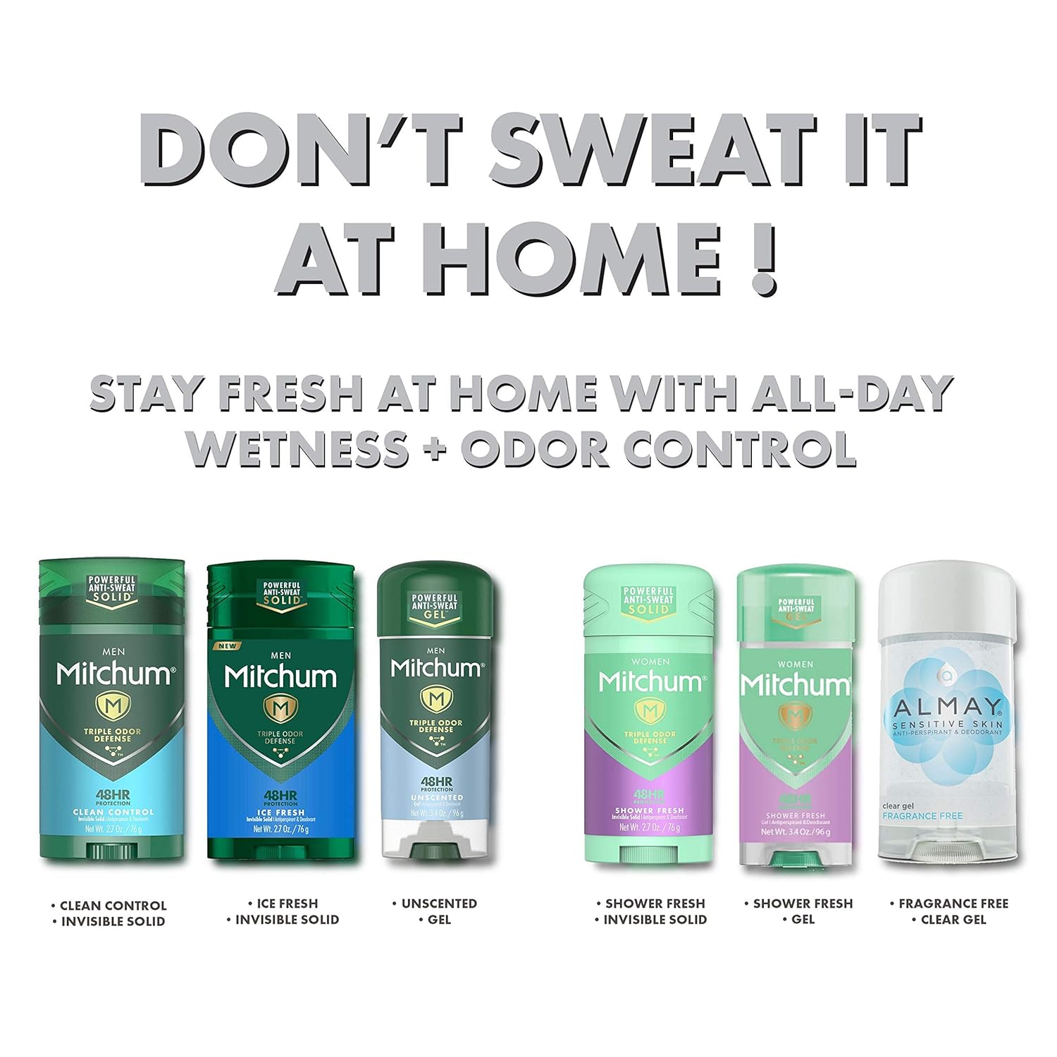 Almay Clear Gel Antiperspirant Deodorant for Women, Hypoallergenic, Dermatologist Tested for Sensitive Skin, Fragrance Free, 2.25 oz : Antiperspirant Deodorants : Beauty