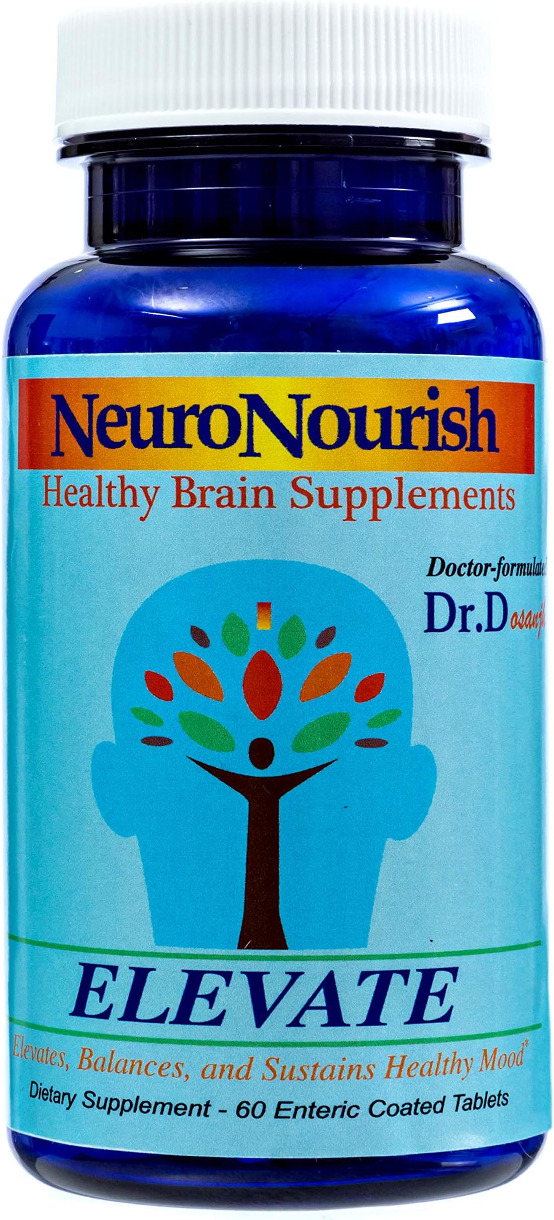 NeuroNourish Elevate SAM e Doctor Formulated Natural Supplements for Brain, Body, Joints & Mood Boost by Dr. D: 400mg, 60 Enteric Coated Tablets