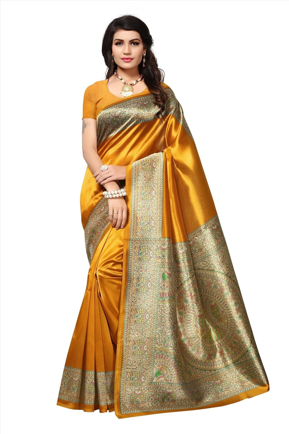 winza designer women's silk saree with blouse piece (maysore silk-02)