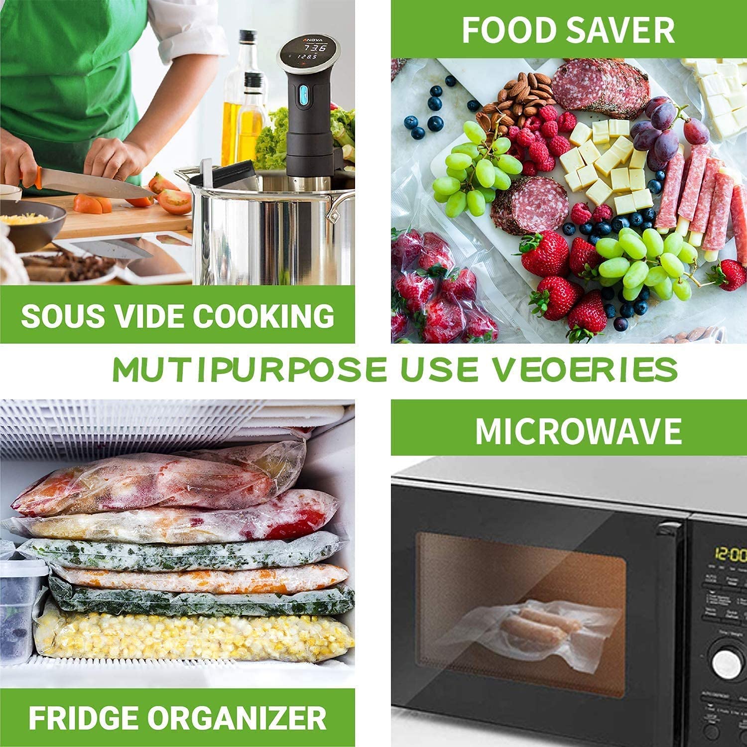 Food Saver Vacuum Sealer Bags, 4 Pack 11