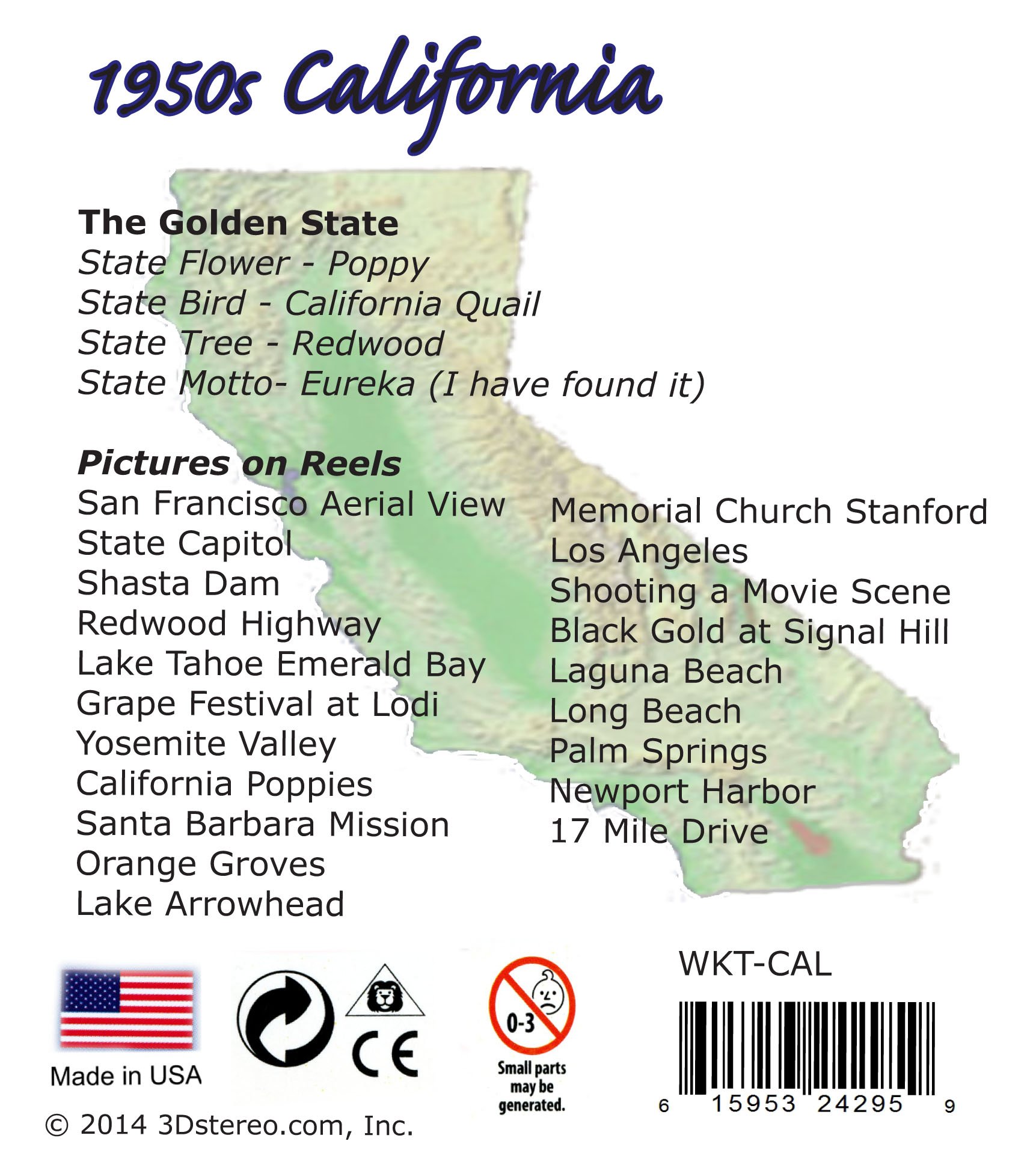 California 1950s 3D Classic ViewMaster - Scenic Series - 3 Reel Set Souvenir