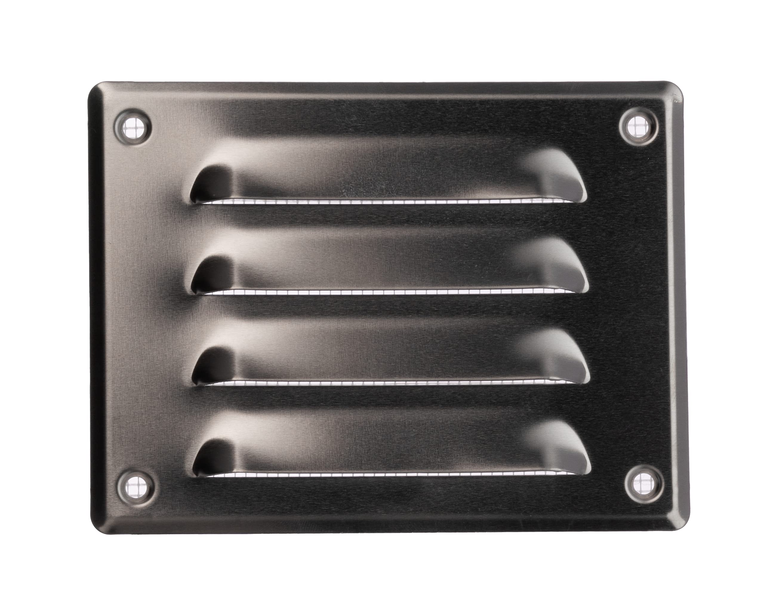 LIRAST 140x105mm Vent Cover Aluminium - 5.5x4 inch Wall Vent Cover with Insect Mesh - Round Ceiling Soffit Vents - External Vent Cover - Metal Ventilation Grilles - Air Vent Covers for Walls