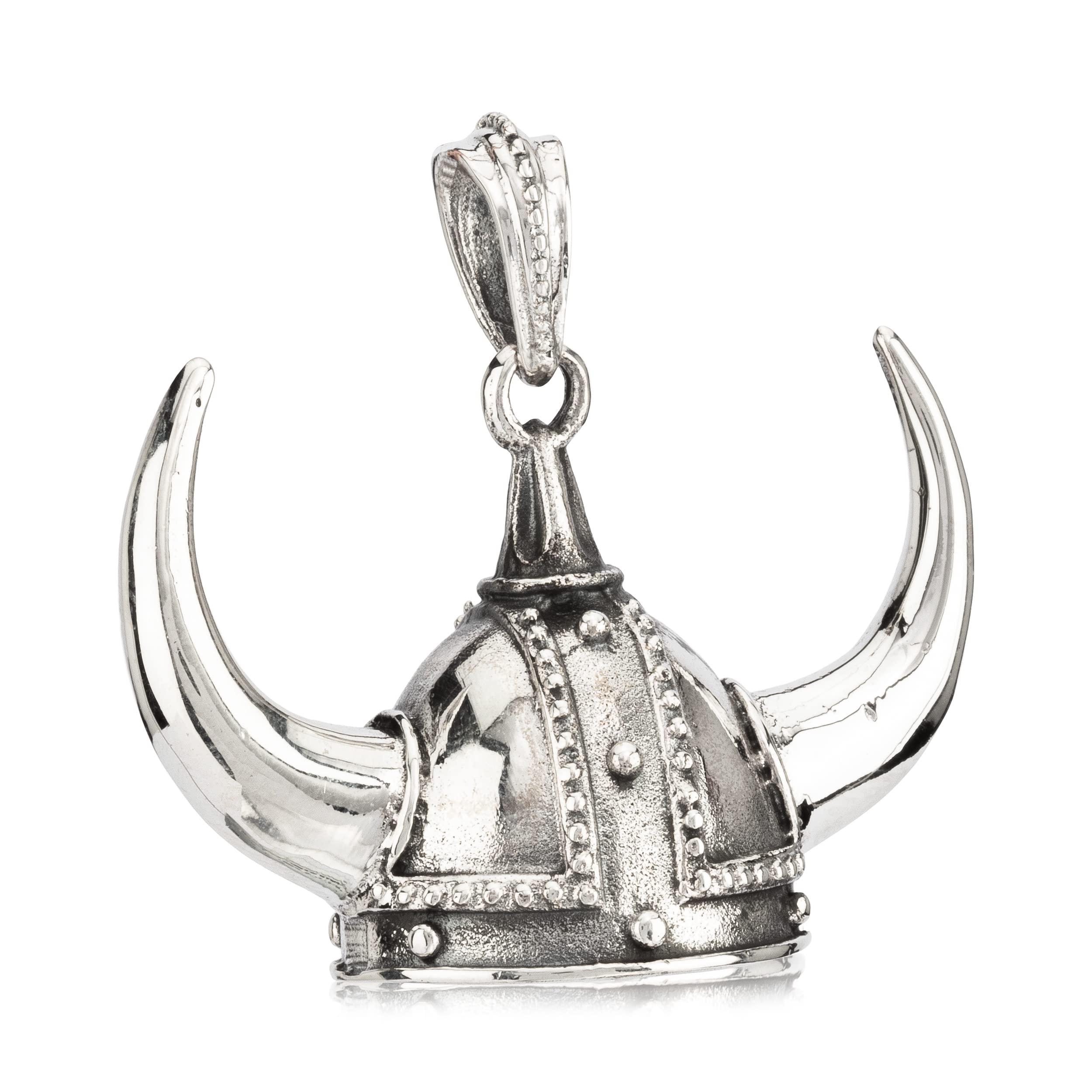 NKlaus Viking Helmet Pendant 925 Silver 2,5x4cm Scandinavian Talisman 3872