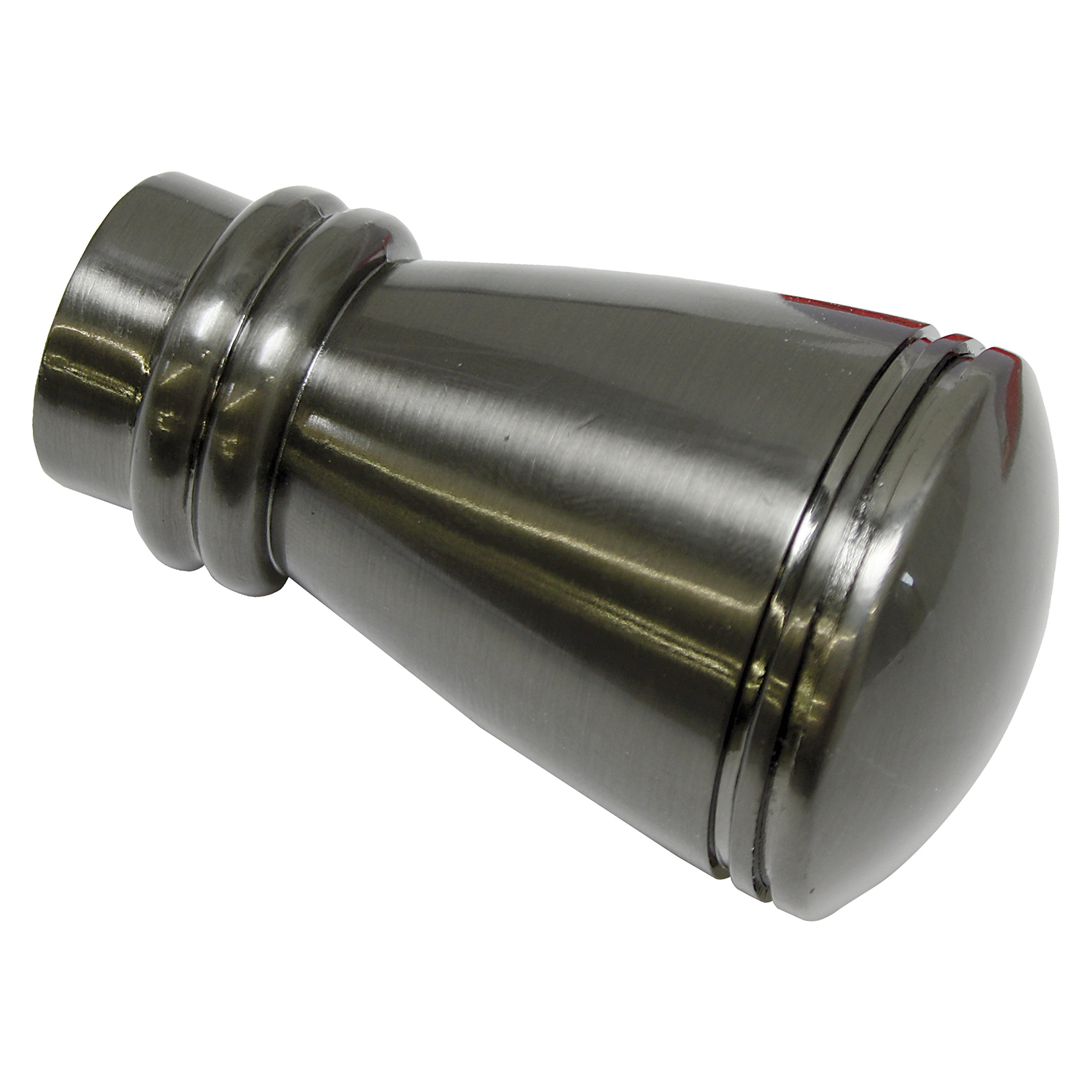 Gardinia End Caps for Curtain Rods, 2 x Finial Siro, Chicago Series, Metal, Titanium, 20 mm Diameter