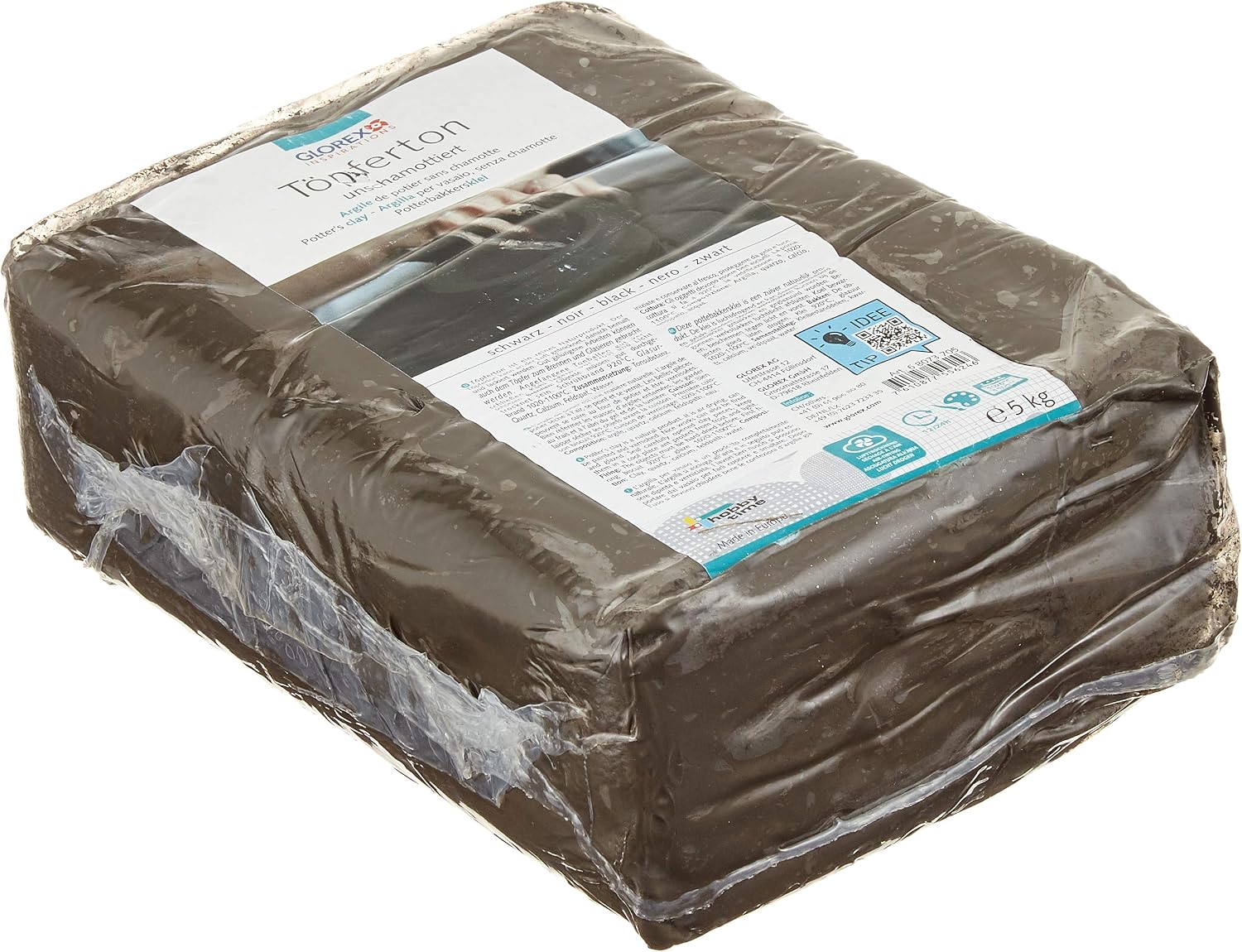 Glorex 6 8073 705, Pottery Clay, Unfired, 5 kg, Black, Suitable for Potter's Wheel - Image 3