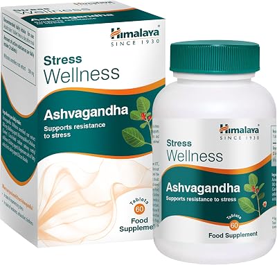 Stress Wellness Ashwagandha Wurzelextrakt 500 mg, 60 Tabletten (30 Tage) – Adaptogenes Nahrungsergänzungsmittel für Stressabbau, Energie und Entspannung. Vegane ayurvedische Formel