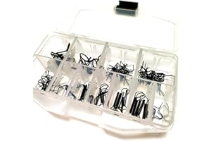 Kalavarma Fly Fishing Rod Repair Guide Kit Classic Fly Rod Wire Loop Fly Tops Sliver,Black,Gun Smoke Color