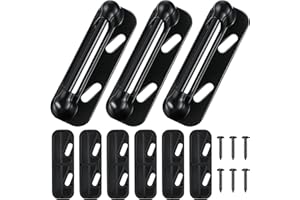 Enhon 3 Pack Screen Door Spring Strike Plate, Compatible with K-5004 Spring Loaded Screen and Storm Door Strike Plate, Aluminum Painted Latch Shims Replacement(Black)