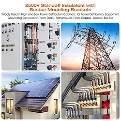4PCS 2500V Standoff Insulators with Ground Bus Bar