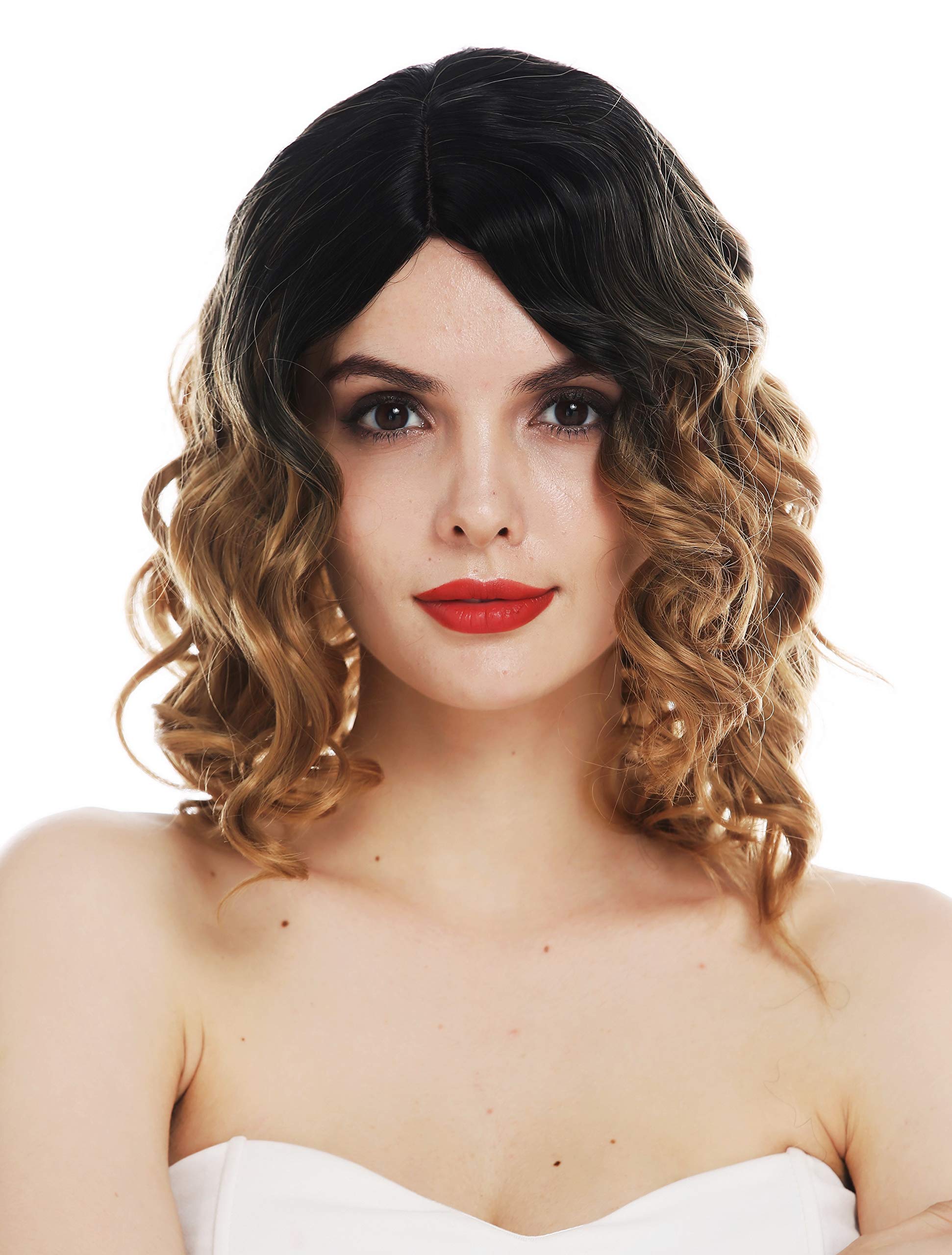 WIG ME UP - MS9026-R2/27/30 wig women's wig shoulder length wavy parted parting ombre balayage black blonde brown mix