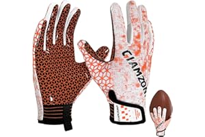 GIAMZONP Youth Football Gloves-Kids Football Receiver Gloves Youth High Grip Football Gloves Stretch Fi for Children