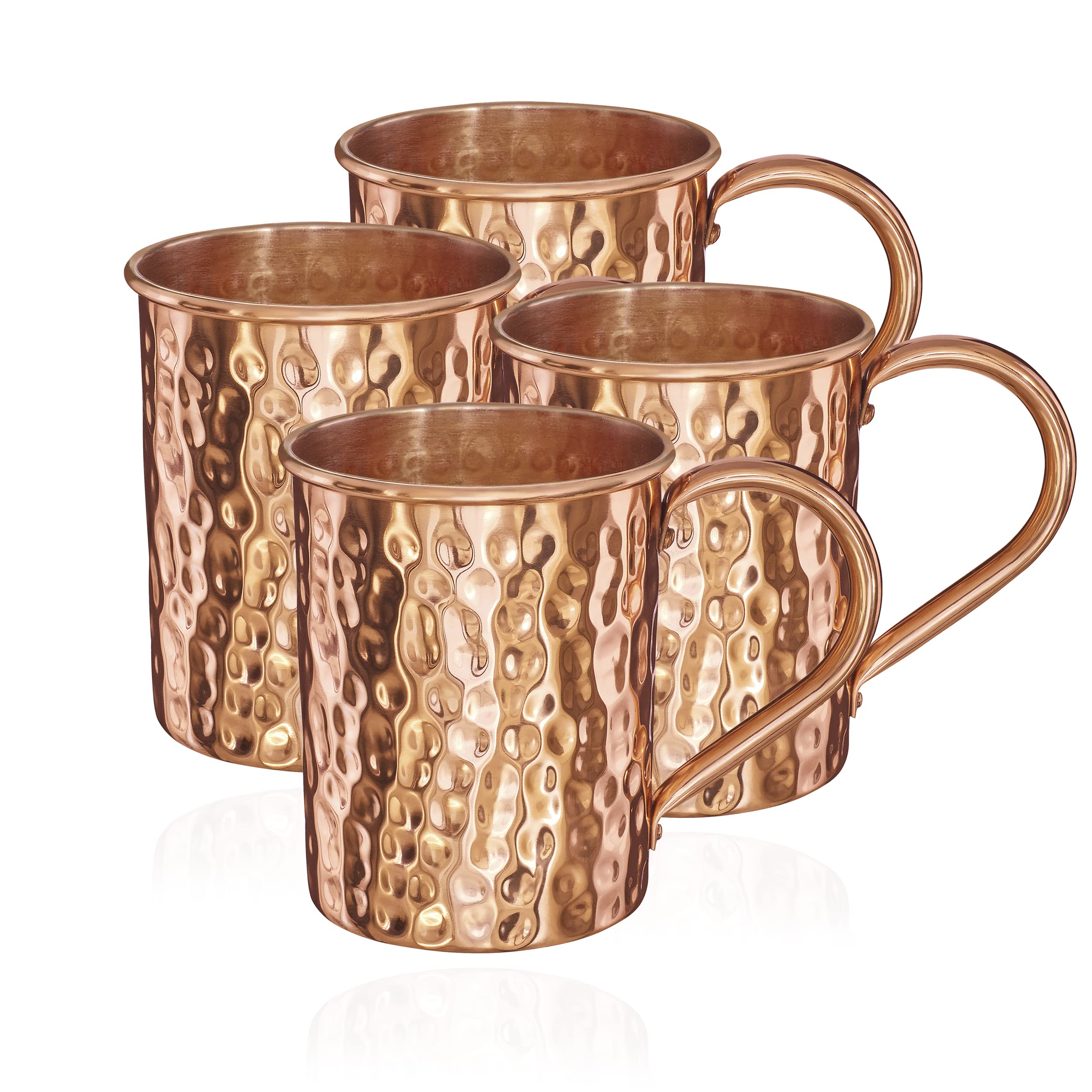 NKlaus 4 x 145 g copper cups pure copper (100%) copper cup cylinder Moscow Mule 500 ml 11264