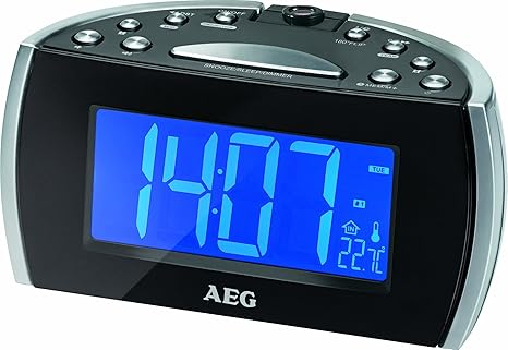 AEG MRC 4119 P N Uhrenradio mit Projektion, LCD-Display, 2-Weckzeiten, AUX-IN, 3-Stufen-Dimmer inkl. Nachtmodus