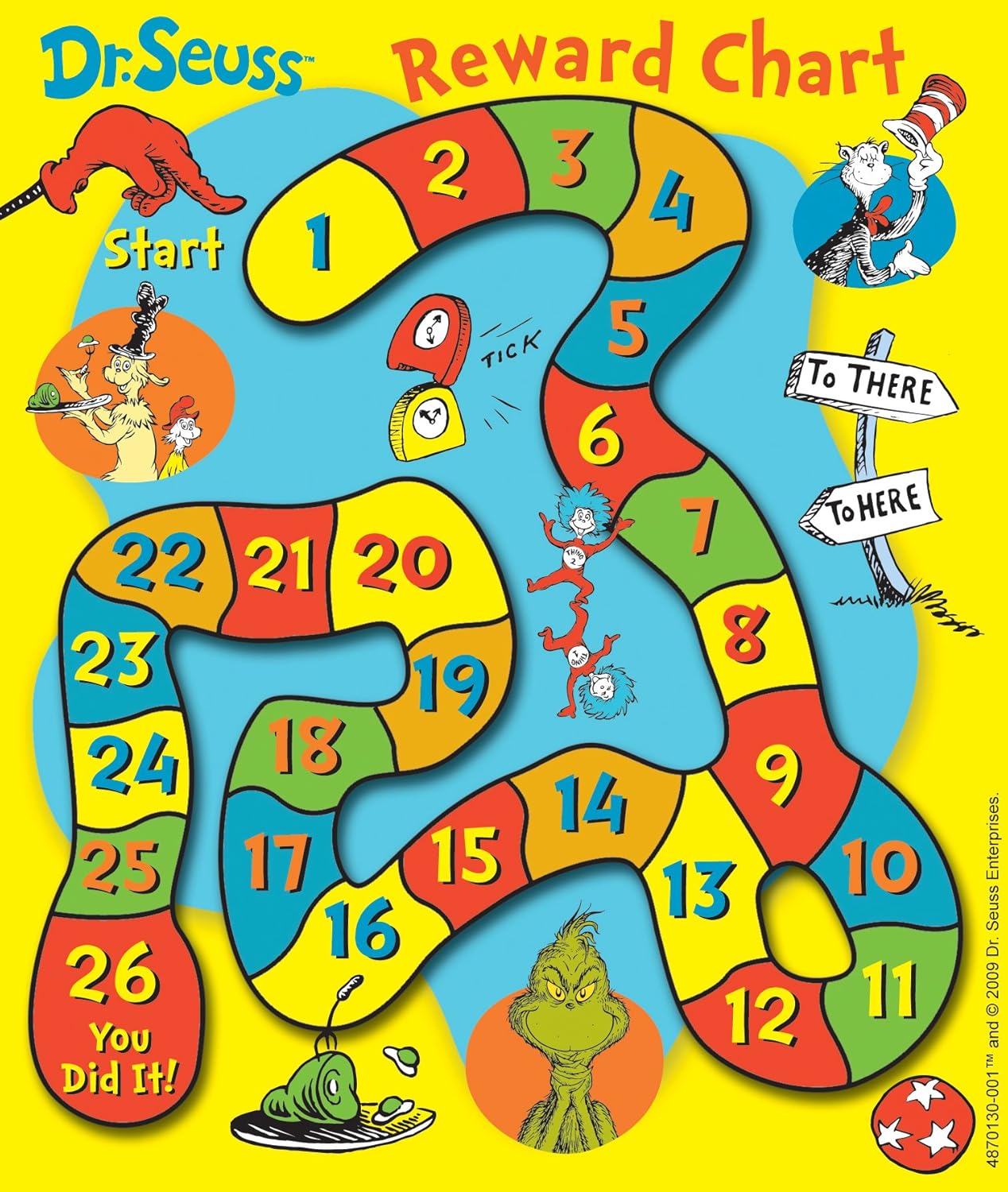 Eureka Back to School Dr. Seuss Mini Reward Charts for Kids with Stickers, 736pc, 5'' W x 6'' H