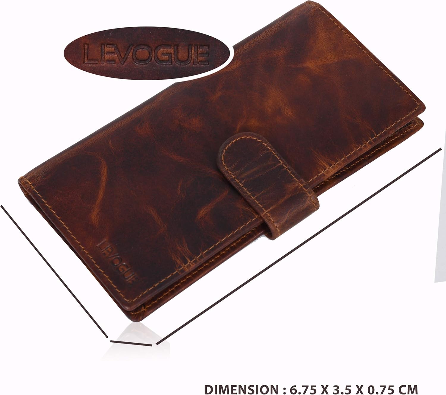 LEVOGUE-Premium Quality Leather RFID Unisex Checkbook cover-Duplicate Checks RFID Card Standard Register with pen inserts, Cognac Vintage, Small at  Women’s Clothing store